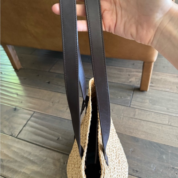 Yves Saint Laurent Panier Small Natural Straw Tote- Authentic - Picture 3 of 9